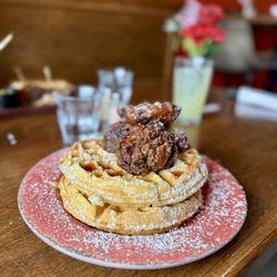 Brooklyn Organic Kitchen - Hot Agave mushroom Chicken and Waffles