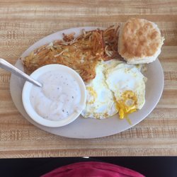 Coffee House & Waffle Shop - Eggs over easy, hash browns, biscuit and gravy
