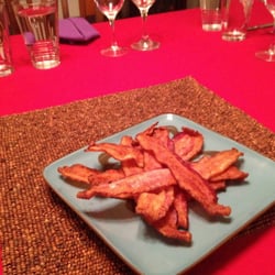 foodjoy - Breakfast for dinner starter. Bacon.