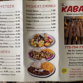 Mr. Kabab - Menu - Mediterranean Near Me - Chicago, Illinois
