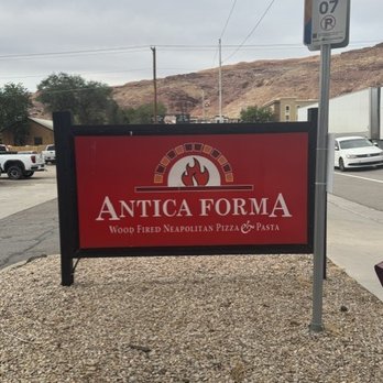 Antica Forma - street sign - Pizza Near Me - Moab, Utah