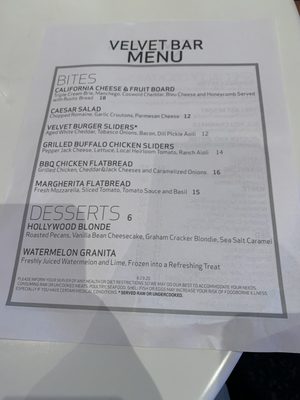 Menu photo 1 Velvet Bar Orlando, FL Menu photo 1 Velvet Bar Orlando, FL