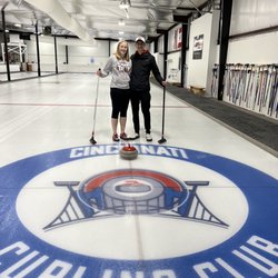Cincinnati Curling Club - The Cincinnati Curling Club logo on the ice