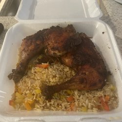 Miami Spice - Jerk Chicken with rice.