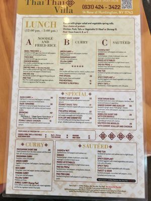 Menu photo 2 Thai Thai Villa Huntington, NY Menu photo 2 Thai Thai Villa Huntington, NY