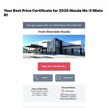 Riverside Mazda - Offer price to buy - Auto Parts & Supplies Near Me - Riverside, California Riverside Mazda - Offer price to buy - Auto Parts & Supplies Near Me - Riverside, California