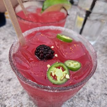 Carlitos Cafe Y Cantina - Spicy blackberry jalapeño margarita - yummy!! - Mexican Near Me - Santa Barbara, California