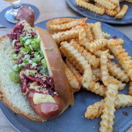 Kimski's hot dog with fries! (Maria's Standard)