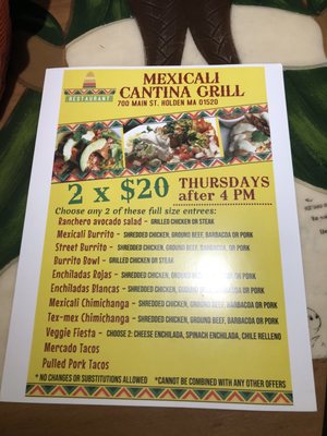 Menu photo 5 Mexicali Cantina Grill - Holden Holden, MA