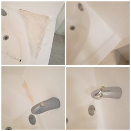 Master bathroom tub stains before and after