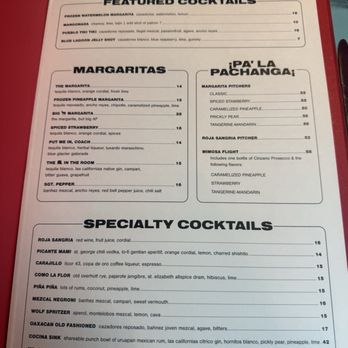 El Presidente - drink menu - Mexican Near Me - Washington, DC, District of Columbia