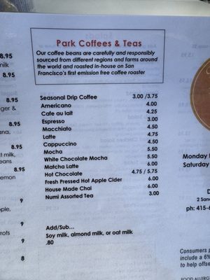 Menu photo 6 Duboce Park Cafe San Francisco, CA