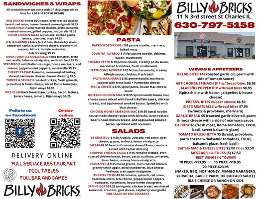 Menu photo 8 Billy Bricks Saint Charles, IL