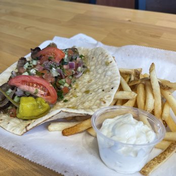 Chello Grill - New Mexico gyro with fries and Taziki - Mediterranean Near Me - Albuquerque, New Mexico