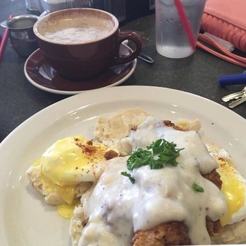 Café Eclectic - This was the southern eggs benedict- perfectly crisp, well-seasoned chicken atop a homemade biscuit with poached eggs & gravy! - Breakfast & Brunch Near Me - Memphis, Tennessee Café Eclectic - This was the southern eggs benedict- perfectly crisp, well-seasoned chicken atop a homemade biscuit with poached eggs & gravy! - Breakfast & Brunch Near Me - Memphis, Tennessee