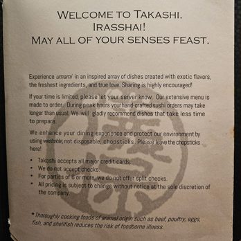 Takashi - Menu - 1/7 - Sushi Bars Near Me - Salt Lake City, Utah Takashi - Menu - 1/7 - Sushi Bars Near Me - Salt Lake City, Utah