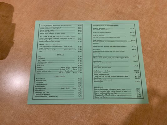 Menu photo 1 Los Burritos Mexicanos St. Charles, IL