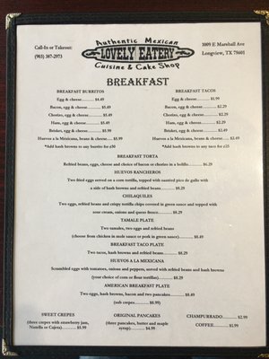 Menu photo 2 Lovely Eatery Longview, TX