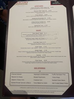 Menu photo 2 Mercury Chop House Fort Worth, TX
