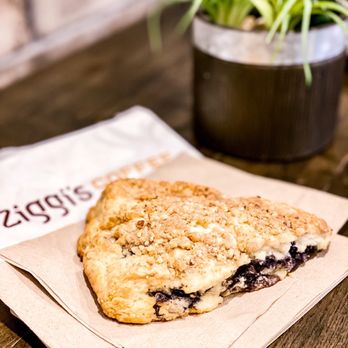 Ziggi's Coffee - Blueberry scone, very yummy, ask them to warms it - Coffee & Tea Near Me - Castle Pines, Colorado