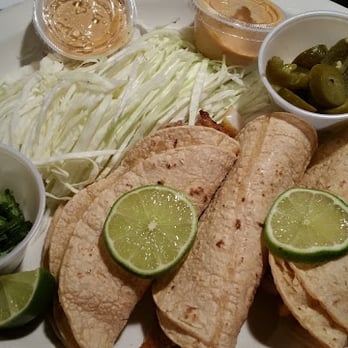 Margaritas Mexican Grill - Fish tacos on corn tortillas with cabbage, cilantro, jalapeños, limes, and cipotle sauce! - Tex-Mex Near Me - Warner Robins, Georgia Margaritas Mexican Grill - Fish tacos on corn tortillas with cabbage, cilantro, jalapeños, limes, and cipotle sauce! - Tex-Mex Near Me - Warner Robins, Georgia