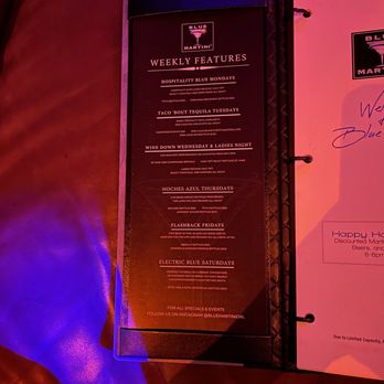 Blue Martini Lounge - menu and wine list - Lounges Near Me - Orlando, Florida Blue Martini Lounge - menu and wine list - Lounges Near Me - Orlando, Florida