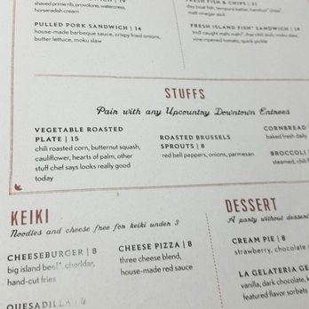 Moku Kitchen - upcountry menu - Cocktail Bars Near Me - Honolulu, Hawaii
