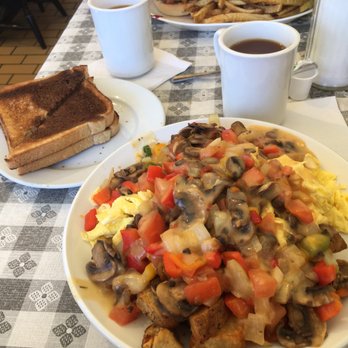 Terry's - Veggie Scramble - the "smaller" portion with marble rye toast - Breakfast & Brunch Near Me - Penticton, British Columbia