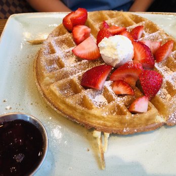 First Watch - belgium waffle with strawberries - Breakfast & Brunch Near Me - Fort Worth, Texas First Watch - belgium waffle with strawberries - Breakfast & Brunch Near Me - Fort Worth, Texas