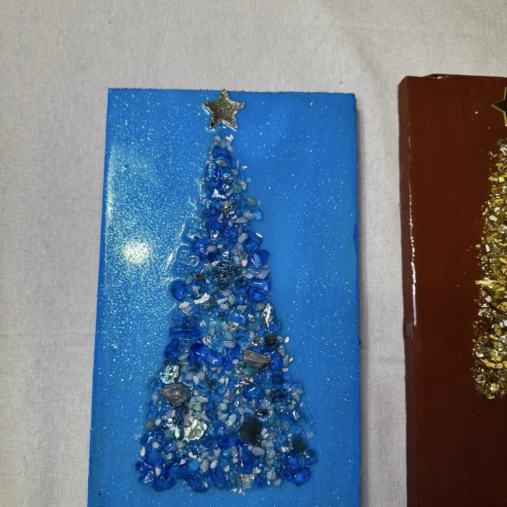Create Studios - Blue glass and silver glitter - Art Classes Near Me - Baton Rouge, Louisiana