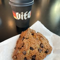 Jupiter Coffee - Chocolate cinnamon scone and oat milk latte