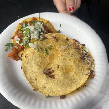 Tacos Uziel - Mulita de carne asada and a pastor taco - Pop-Up Restaurants Near Me - Long Beach, California