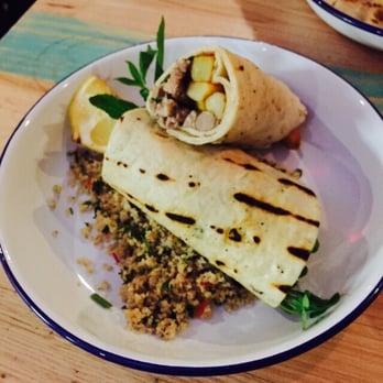 The Public - Duck souvlaki- confit duck, quince and garlic sauce, tabbouleh, grilled sumac zucchini - Bars Near Me - Cammeray, NSW The Public - Duck souvlaki- confit duck, quince and garlic sauce, tabbouleh, grilled sumac zucchini - Bars Near Me - Cammeray, NSW