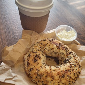 Fairgrounds Coffee and Tea - 12oz Chai Latte & Everything Bagel with Schmear - Coffee & Tea Near Me - Chicago, Illinois