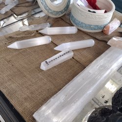 Keep your crystals charged and cleansed with any piece of the selenite I keep on hand ~ obelisks,wandz, bowls and more!