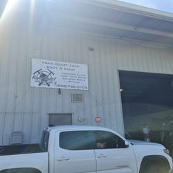 Kona Coast Auto Body & Paint - Warning! The Business entry sign