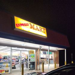Express Mart - Outside at night