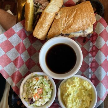 Brank's BBQ & Catering - Au jus brisket with homemade coleslaw and homemade potato salad - Barbeque Near Me - Sumner, Washington Brank's BBQ & Catering - Au jus brisket with homemade coleslaw and homemade potato salad - Barbeque Near Me - Sumner, Washington