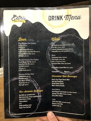 Menu photo 2 Extra Arts & Drafts Fort Collins, CO Menu photo 2 Extra Arts & Drafts Fort Collins, CO