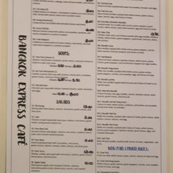 Bangkok Express - Menu