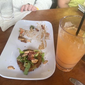 Ruby Slipper Decatur - Fried green tomatoes and blood orange margarita. - Breakfast & Brunch Near Me - New Orleans, Louisiana Ruby Slipper Decatur - Fried green tomatoes and blood orange margarita. - Breakfast & Brunch Near Me - New Orleans, Louisiana