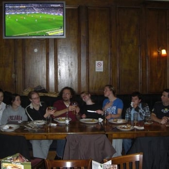 The Goose - The Last Supper: Note the wood paneling behind us...typical Goose decor! - British Near Me - London, XGL The Goose - The Last Supper: Note the wood paneling behind us...typical Goose decor! - British Near Me - London, XGL