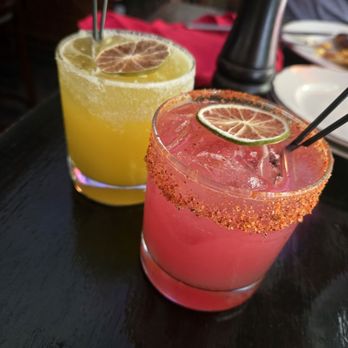 OctoBar - BYO Margaritas- Pineapple Mango Margarita with sugar rim and Watermelon Margarita with Tajin rim - Tapas/Small Plates Near Me - Baltimore, Maryland OctoBar - BYO Margaritas- Pineapple Mango Margarita with sugar rim and Watermelon Margarita with Tajin rim - Tapas/Small Plates Near Me - Baltimore, Maryland