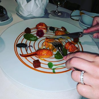 La Mer - Homard Poché: Poached Lobster, Swirl of Tomato Chorizo, Squid Ink Gnocchi, Chorizo Cream Sauce - French Near Me - Honolulu, Hawaii La Mer - Homard Poché: Poached Lobster, Swirl of Tomato Chorizo, Squid Ink Gnocchi, Chorizo Cream Sauce - French Near Me - Honolulu, Hawaii