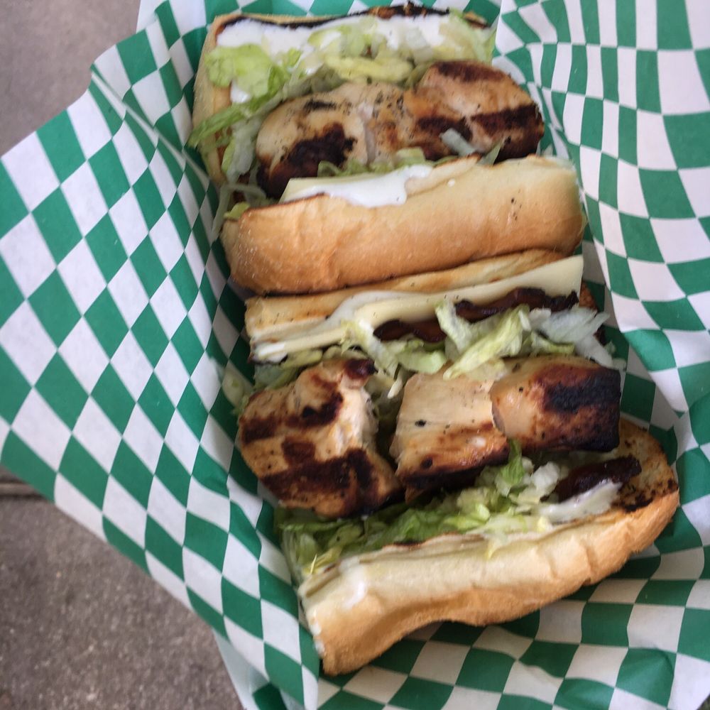 Spiedie Turtle - "CBR" - The original marinade, featuring cherrywood smoked bacon, Swiss cheese, shredded lettuce and a tangy ranch sauce - Food Trucks Near Me Spiedie Turtle - "CBR" - The original marinade, featuring cherrywood smoked bacon, Swiss cheese, shredded lettuce and a tangy ranch sauce - Food Trucks Near Me