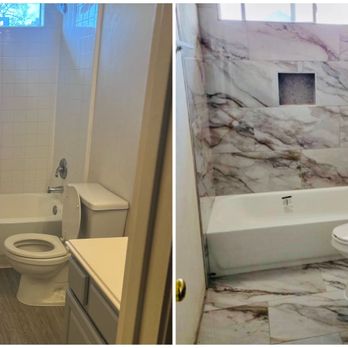 3 Brains Construction & Renovation - Bathroom renovation with ceramic tile, before and after - Fences & Gates Near Me 3 Brains Construction & Renovation - Bathroom renovation with ceramic tile, before and after - Fences & Gates Near Me