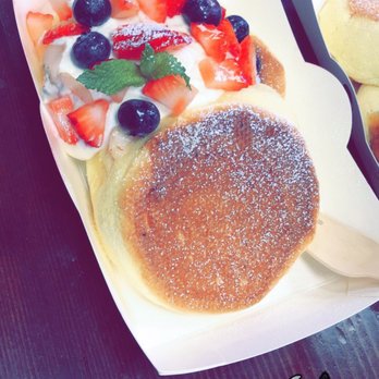 Eggcellent Souffle Pancake - Strawberry blueberry yogurt pancake - Desserts Near Me - Flushing, New York