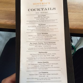 District Cafe & Bakery - Drinks menu - Cafes Near Me - Edmonton, Alberta