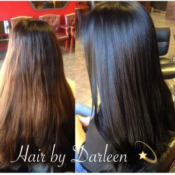 Kristal Kuts - Before and after black shiny hair using olaplex - Makeup Artists Near Me - La Puente Ca, California