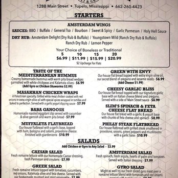 Amsterdam Deli - Menu1 - Mediterranean Near Me - Tupelo, Mississippi